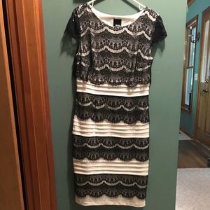 Black and white classic sheath dress